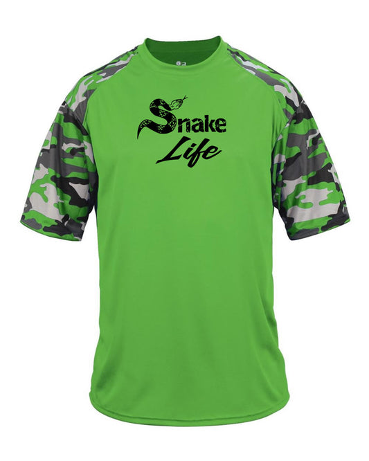 Snake Life Youth: Green Camo Sleeve