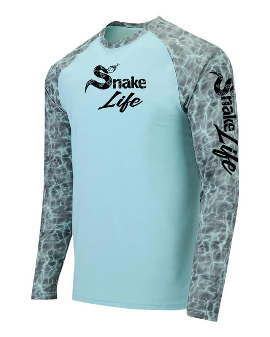 Snake Life: Grey-Aqua Long Water Sleeve