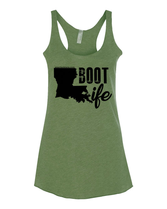 Military Green Women's Tank: Boot Life