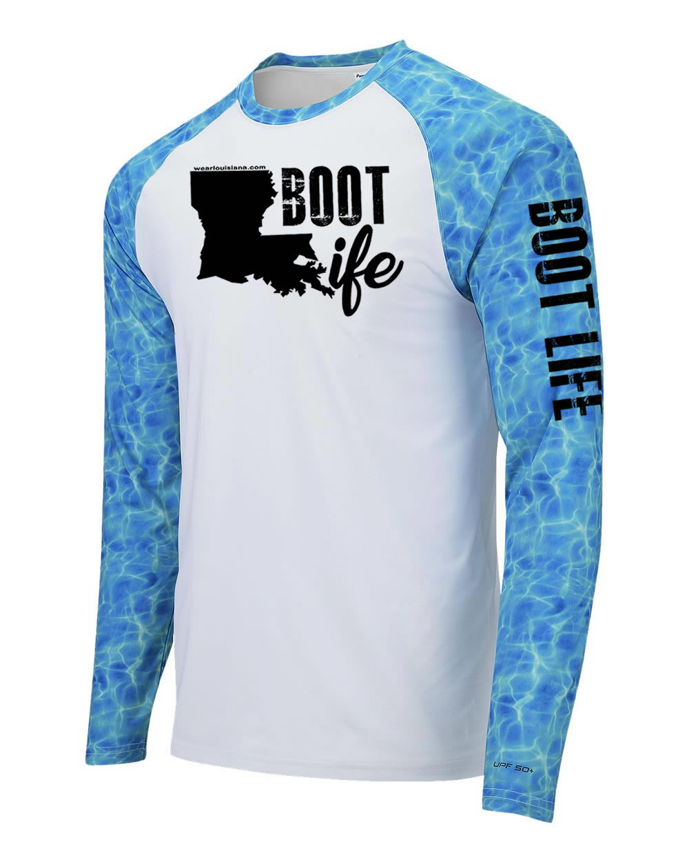 Blue-White Half Water Long Sleeve: Boot Life