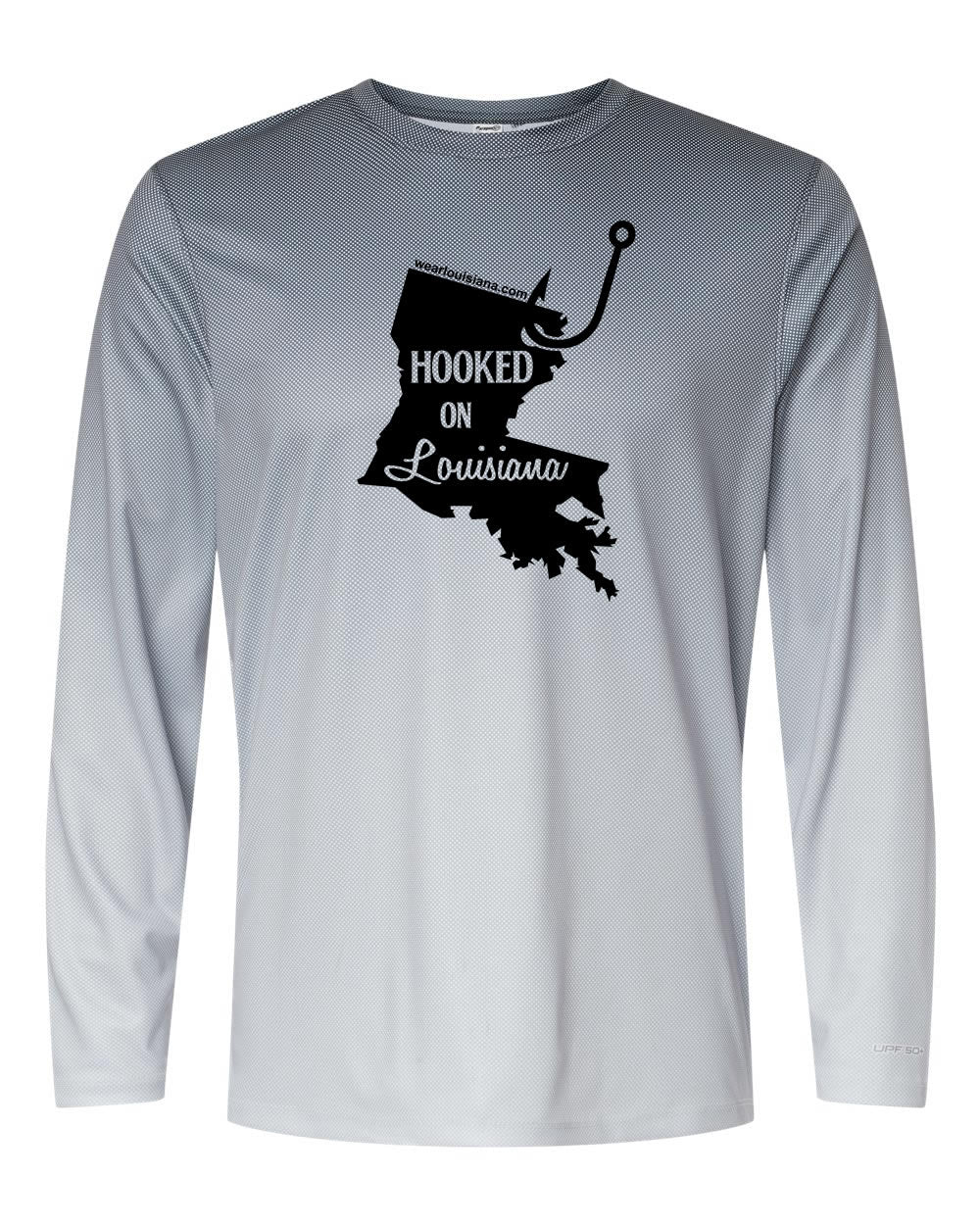 Grey Long Sleeve: Hooked on Louisiana